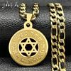 Hebreeuwse Davidsster Hanger Ketting voor Vrouwen Mannen Roestvrij Staal Goudkleurig Je Bless Hip Hop Ketting Amulet Sieraden Cadeau