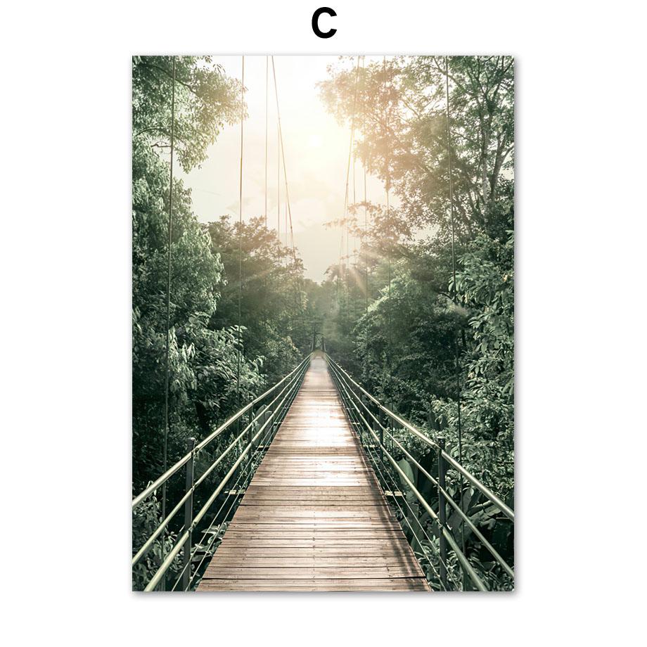

Palm Forest Jungle Leopard Elephant Panda Bridge Nordic Poster Wall Art Print Canvas Painting Wall Picture for Living Room Decor 40X50 cm No Framed