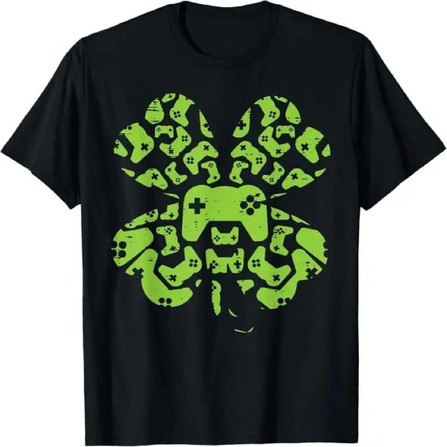 Video Game Controller Shamrock St Patricks Day Boys Men Gift T-Shirt XXXXXL разноцветный