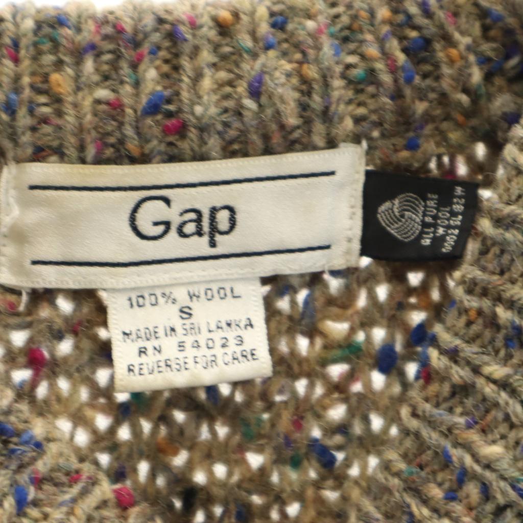 GAP 80s 100% old wool Long sleeve Nep sweater S Gray knit Men's Used