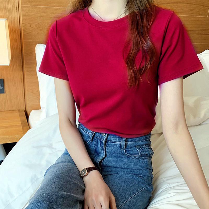 2025 Korean Letter Embroidery Slim Short-Sleeved T-Shirt - Women's Trendy Summer Top