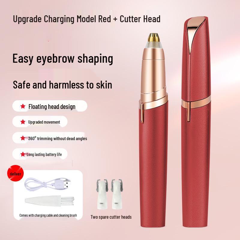 USB Rechargeable Electric Eyebrow Trimmer for Women with Anti-Scratch Design & Extra Blade
