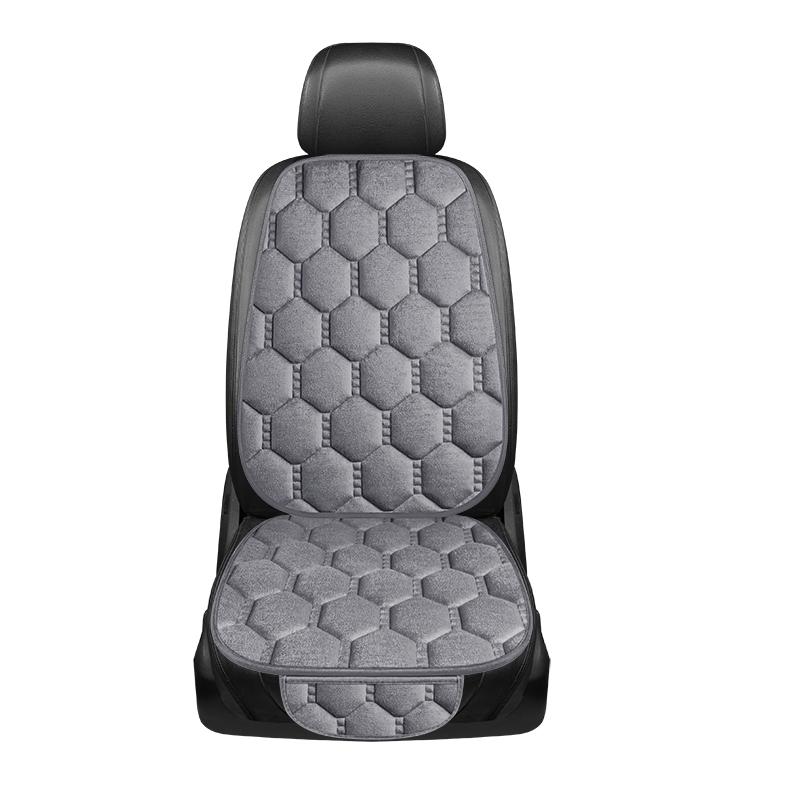 Car Seat Cushion Winter Short Plush Three Piece Set Without Backrest Anti Slip Winter Rear Universal Car Seat Cushion Warm
