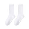 White Cotton Antibacterial and Deodorizing Stretch Seamless Elastic Mid-calf Socks with Anti-torn Properties for Sports Use