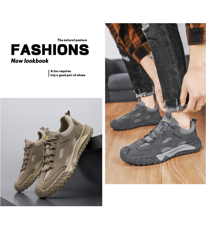 Men's Cross-Border Lightweight Mesh Hiking & Casual Work Shoes, Breathable & Protective