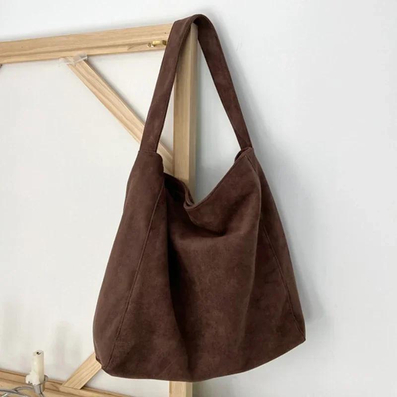 Women Underarm Bag Fashion Tweed Fabric Large Capacity Shoulder Bag Casual Handbag for Daily Office Use Solid Color Handbag