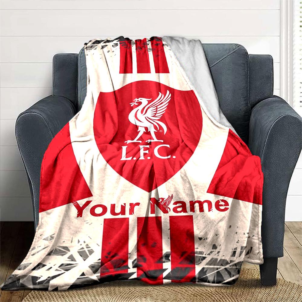 Liverpool Customize Your Name Blanket Cozy Personalized Blanket Durable Comfort Perfect for Sofa Nap Bed Home Decor Four Seasons Multipurpose