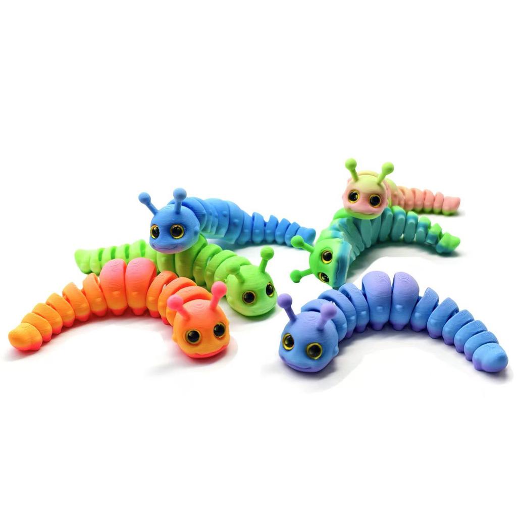 3D Printed Movable Caterpillar Decompression Toy Ornament