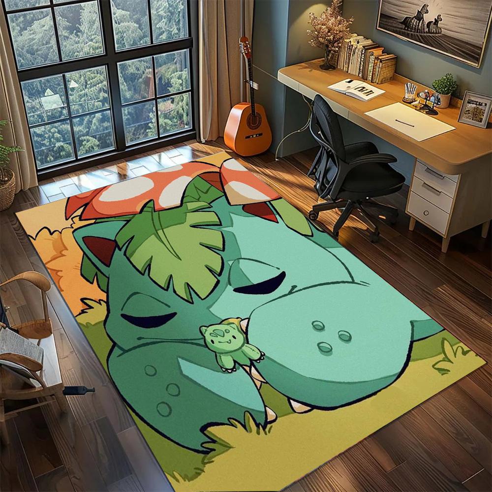 

Bulbasaur Gamer Room Home Decor Floor Mat, Non Slip Washable Big Size Carpet Rug for Bedroom.-TING 60x90cm