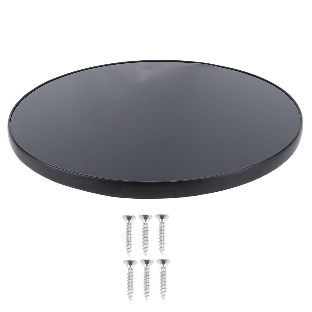 450mm Round Table Top Fade Proof Erosion Resistant Fast Installation Glossy Black Solid Wood Table Topwith Screws for