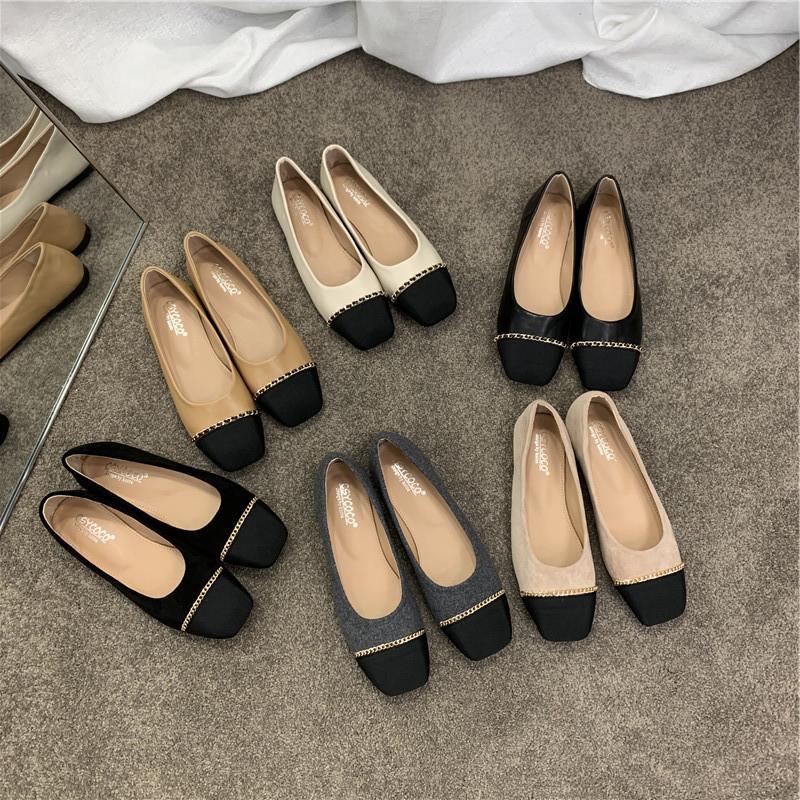 Temperament~ Doudou Schuhe mit flacher Sohle Damenschuhe 2025 neu Herbst flacher Ausschnitt vielseitige Oma Einzelne Schuhe