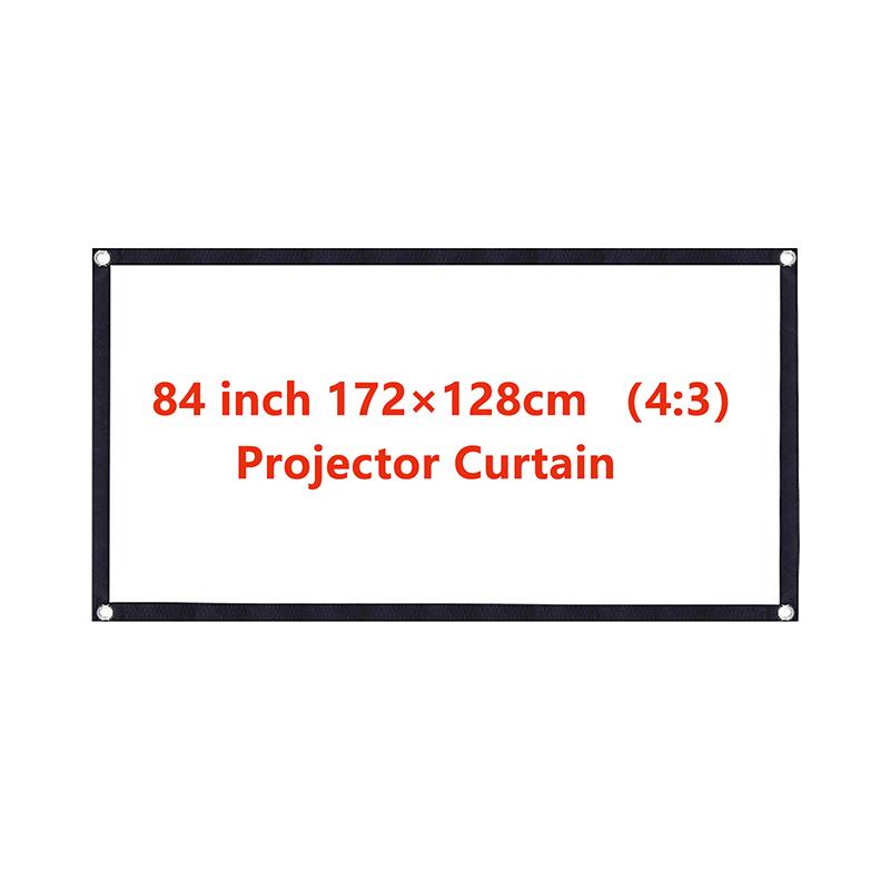 60 84 100 120 tolli 16:9 3:4 kaasaskantav projektor ekraan kardin HD ekraan kodukino kino film kodu välikontor