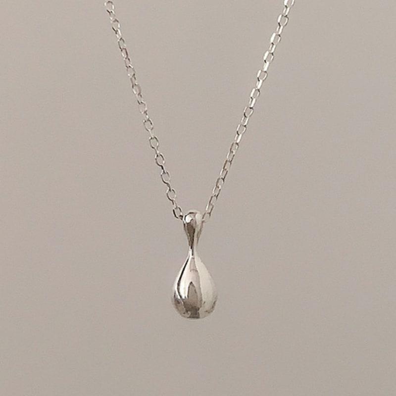 silver925 stone drop necklace (2color)