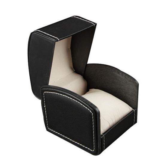 Faux Leather Square Jewelry Watch Case Display Gift Box with Pillow Cushion