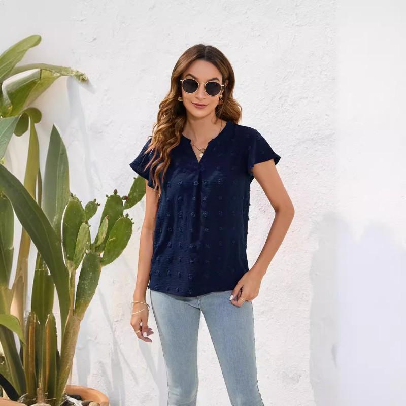 Womens Loose Fit Casual Short Sleeve T-Shirt Round Neck Comfortable Street Style Top