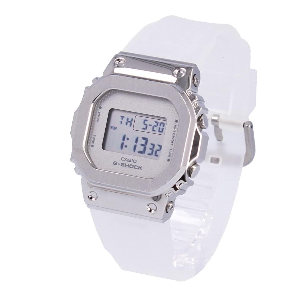 Casio G-Shock S Series Digital Square Metal Watch Clear GM-S5600SK-7 for Men and Women