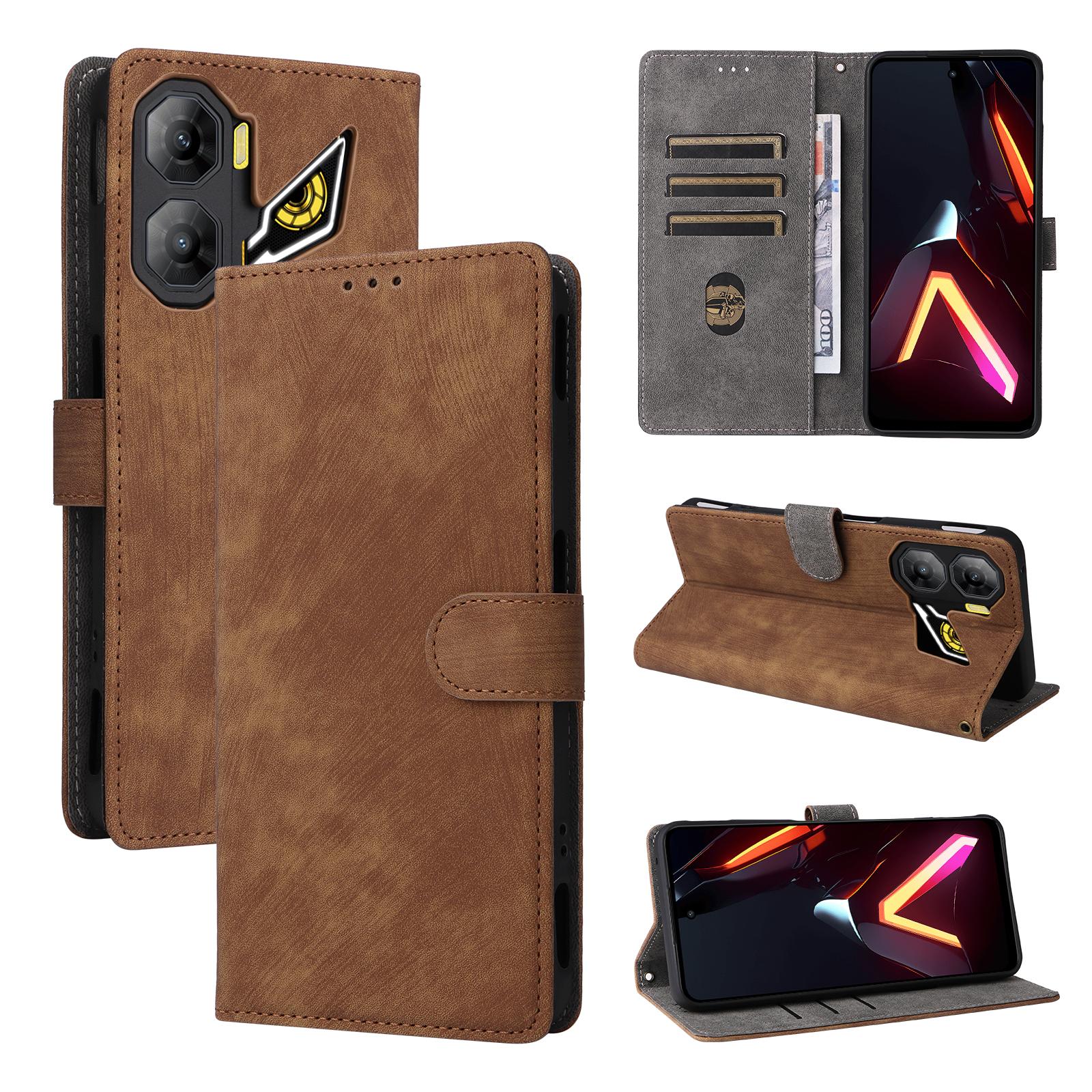 

Чехол-книжка для ZTE nubia Neo 3 из искусственной кожи, полная защита корпуса с [блокировкой RFID], противоударный, прочный, ретро чехол для телефона for ZTE nubia Neo 3 коричневый