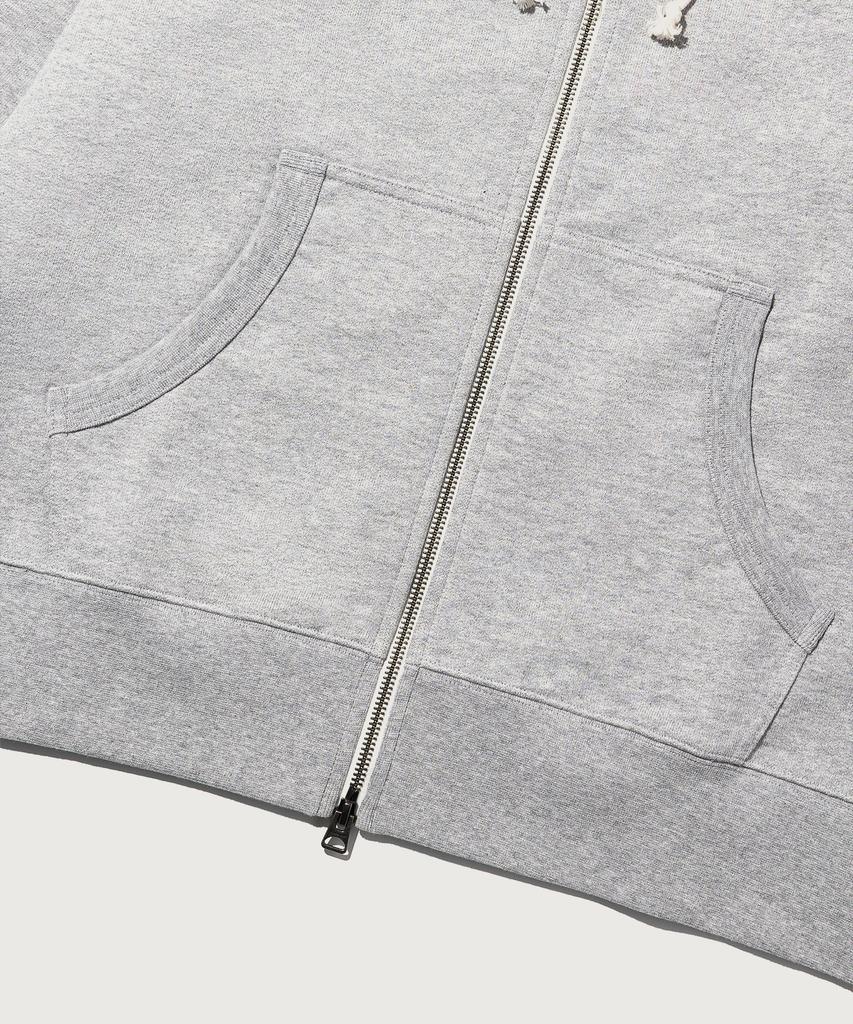 Champion Heritage Logo Loose Fit Zip-Up Hoodie Grey