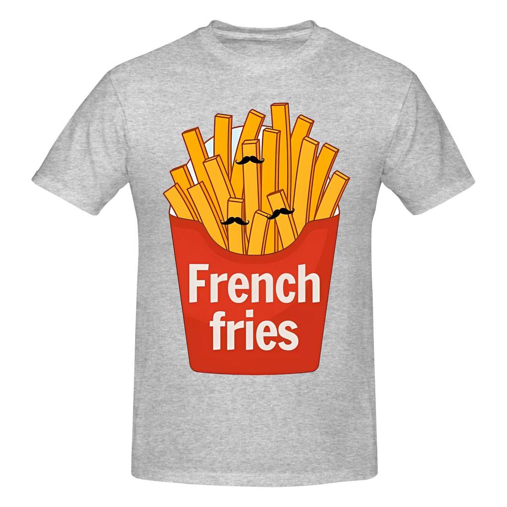 French Fries Fast Food Pun Moistureabsorbing And Breathable Tshirt Distressed Retro Youthful Feeling Tee