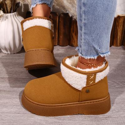 Snow Boots Women's 2025 New Winter Velvet Thickened Warm Versatile Short Boots Women's Fur Integrated Cotton Shoes Casual