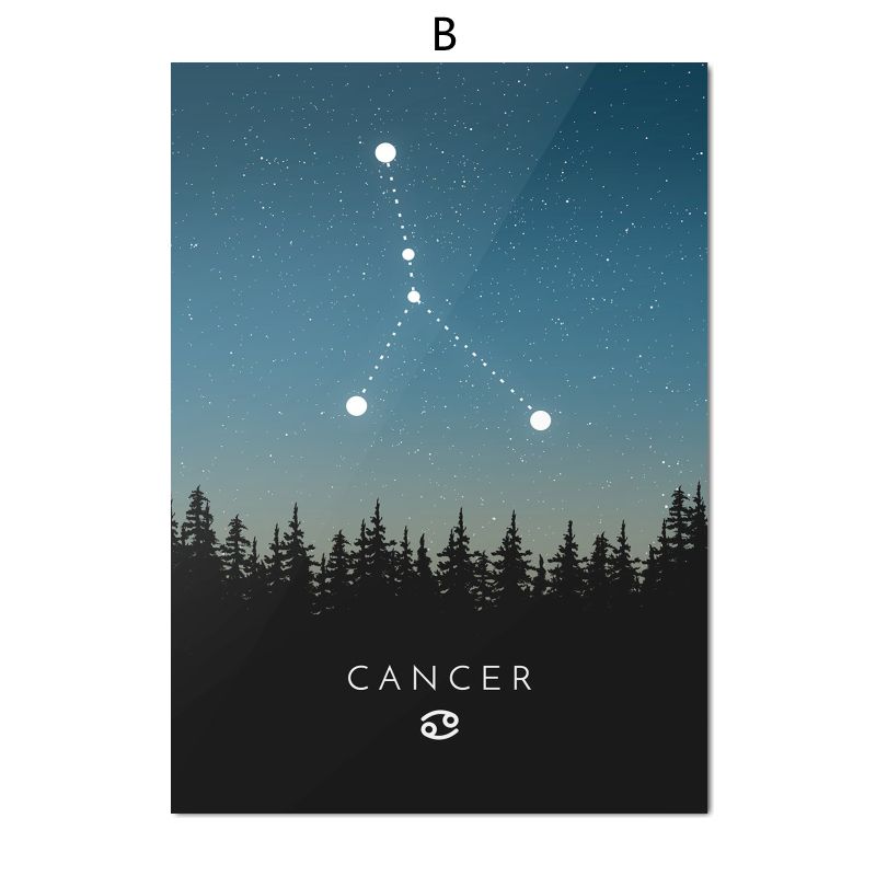 Plakát Souhvězdí Umělecká nástěnná malba Astrologie Obraz na plátně Severský obývací pokoj Ložnice Domácí dekorace Tisknout obrázek