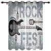 Music Stage Speaker Guitar Windows Curtains for Living Room Bedroom Window Treatments Household Kitchen Curtains