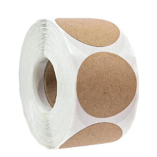 Natural Kraft Paper Round Adhesive Label Millimeter Paper