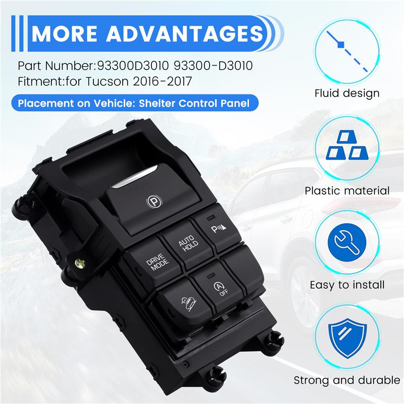 Portable 93300D3010 Car Electronic Hand Brake Switch Complete Flow Console Switch For Hyundai Tucson 2016-2017 93300-D3010 чёрный