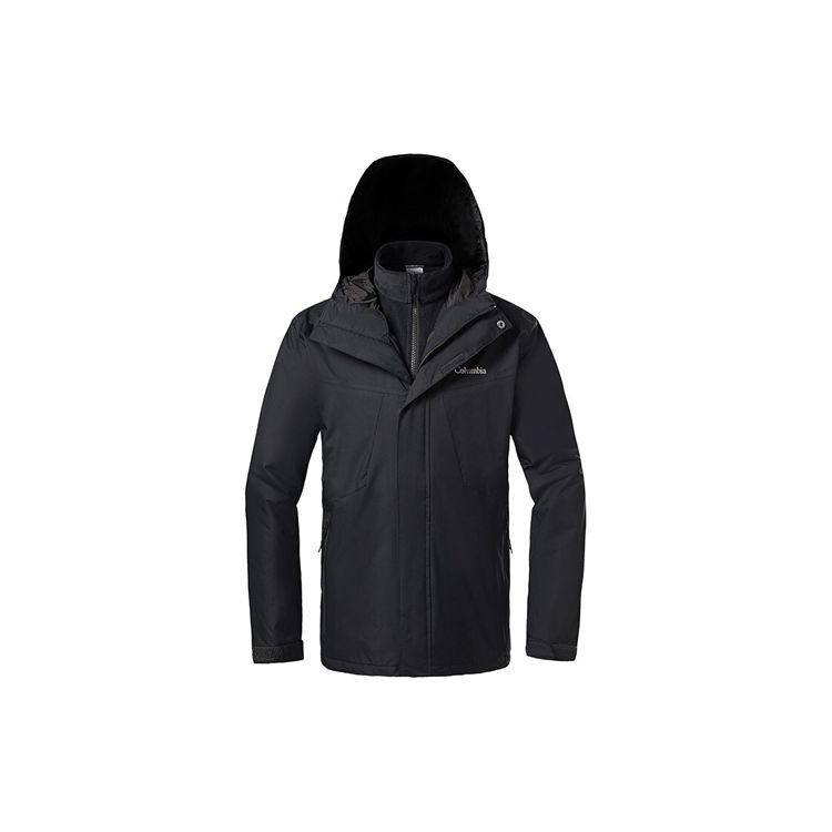 Columbia Removable Fleece Liner 3-In-1 Hooded Waterproof Windproof Warm Jacket Men Jackets Black WE0572-010