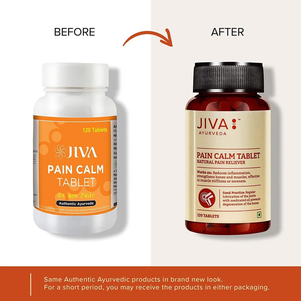 Jiva Pain Calm Tablet 500mg 120 Tablets X Pack of 3 Natural Pain Relief for Joint and Muscle Comfort