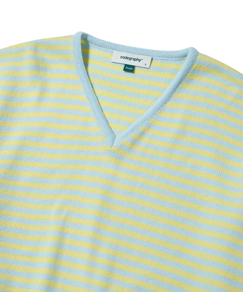 CGP (Women) V-Neck Striped Knit_Yellow