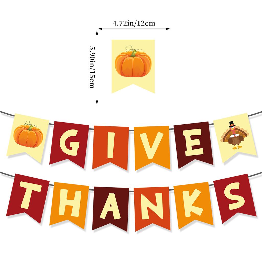 Erntedank-Motto Partydekoration Herbsternte Truthahn Flagge Spiralballon-Set