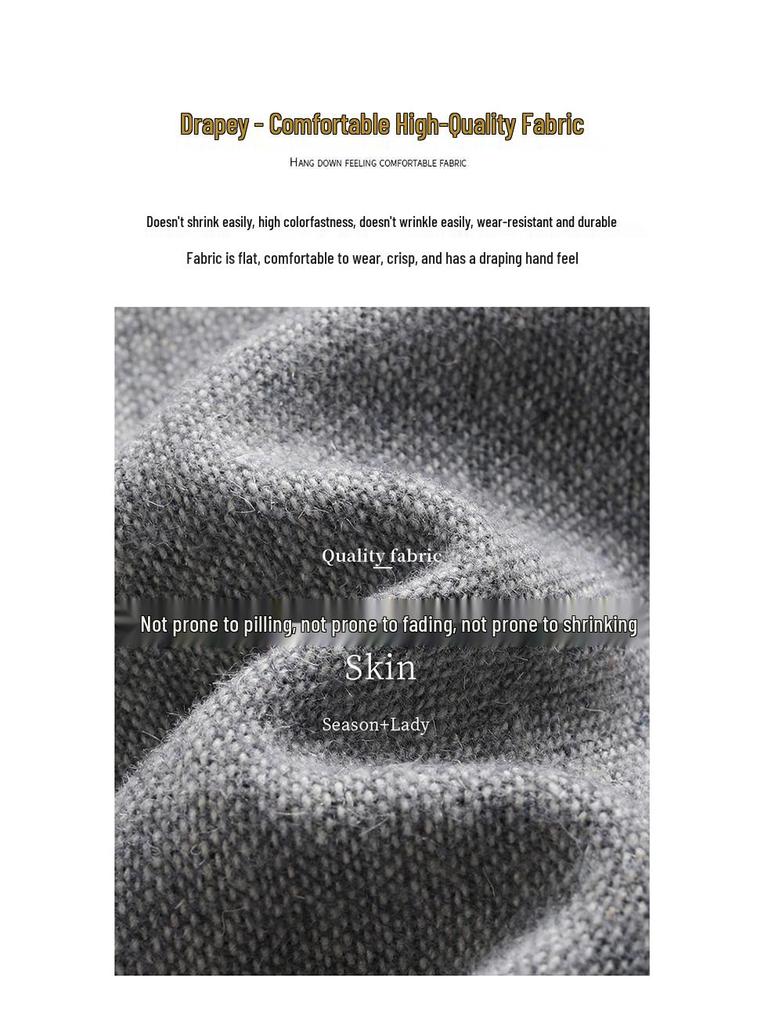 2025 Winter Slimming A-Line Wool Skirt: Mid-Length, Hip-Covering, Stylish & Comfortable Drape