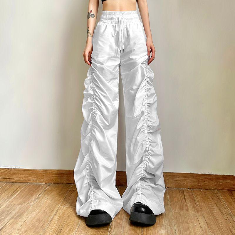 

# Sisjuly# It Girl Hipster Bi Preparation Super Slimming High Waist Make Legs Look Long Pile Pants for Women All-Matching Casual Pants White XS