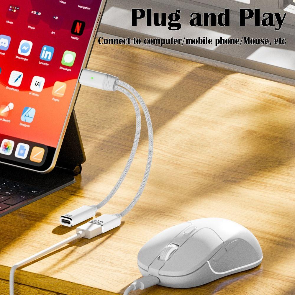 2 in 1 USB Headphone Converter PD 100W Y Cable NEW Type C Splitter  Keyboard Mouse