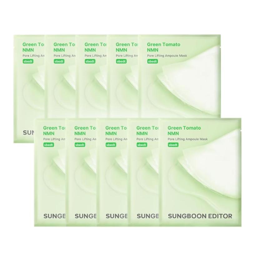 

Sungboon Editor Green Tomato NMN Pore Lifting Ampoule Mask Pack 10 Sheets Firming & Pore Care