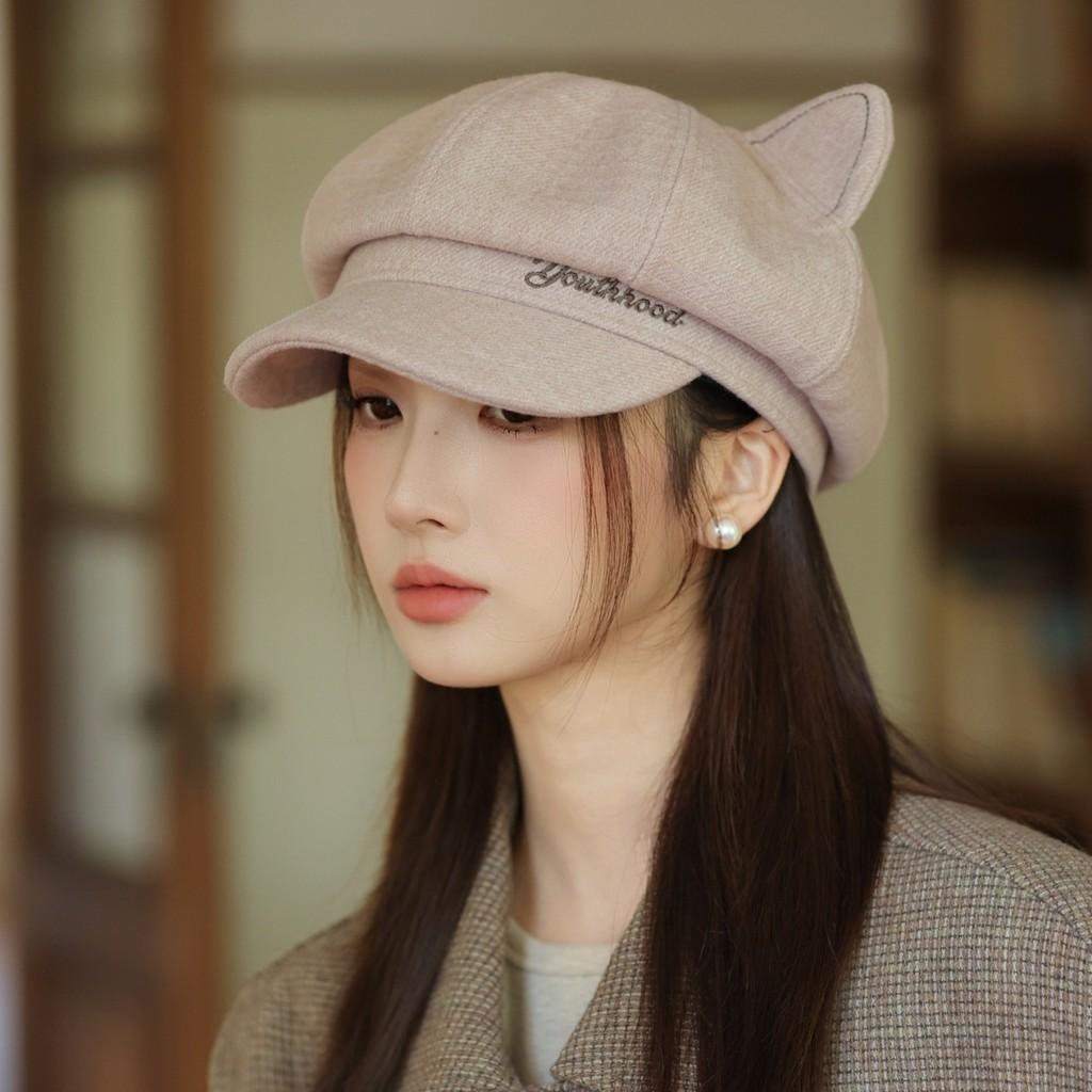 

Cat Ear Beanie Hat For Women With Warmth And Windproof Function In Autumn Winter Seasons хакі