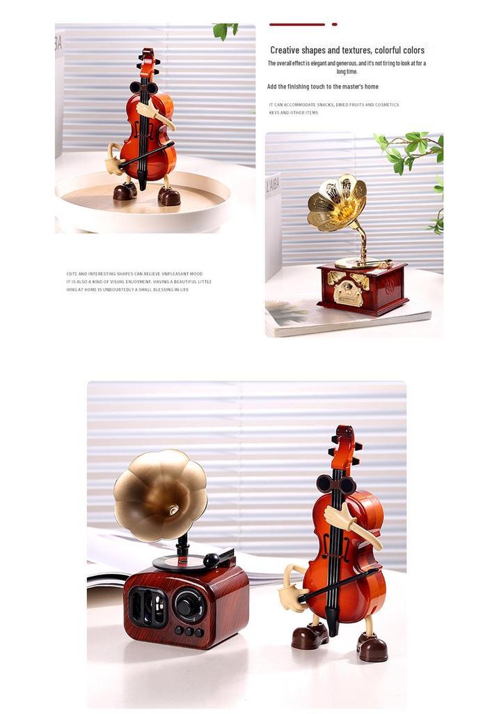 Creative Retro Wind-up Music Box for Home & Shop Decor, Photography Props