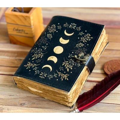 Antikvarinis „Sun Moon“ odinis užrašų sąsiuvinis vyrams ir moterims, pagamintas iš „Decle Edge“ peparo, odinis kelioninis eskizų sąsiuvinis vyrams ir moterims.