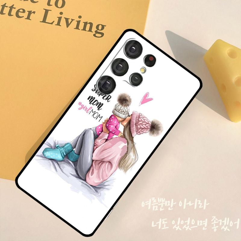 Baby Mother Brown Girl Family Phone Case For Samsung Galaxy S24 S25 Ultra S9 S10 S20 S22 S21 Plus S23 FE Back Cover Shell