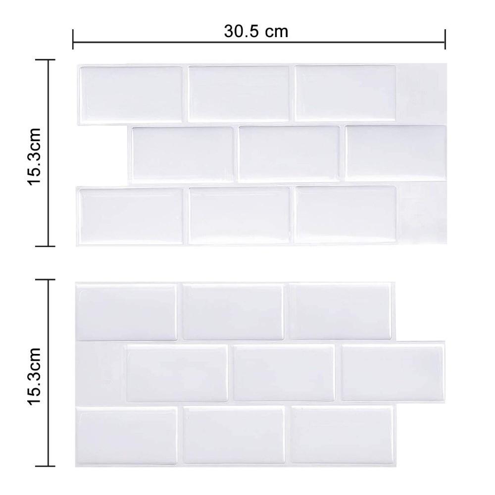 2 шт. Самоклеювальні кухонні шпалери Однотонні Водонепроникні Плитка для ванної Клейкі наклейки Потовщені Водонепроникні Наклейки для декору стін