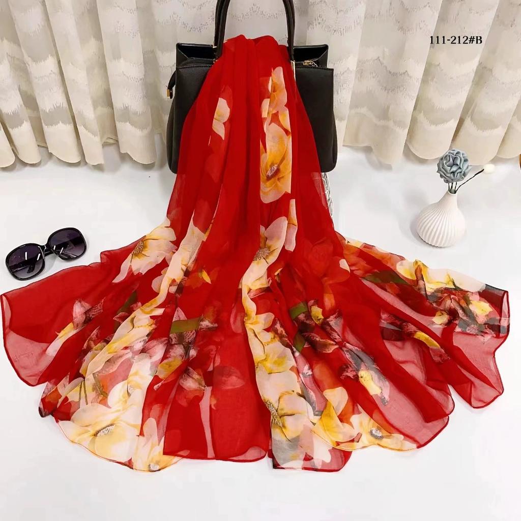 Silk Scarf Women Hijab Pashmina Long Beach Stoles Shawl Wrap Headbands Spring Warm Scarves Bandana Ladies Neckscarf Foulard