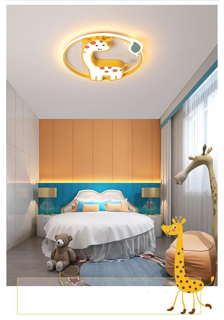 2025 Modern Giraffe Cartoon Ceiling Lamp for Children's Bedroom
