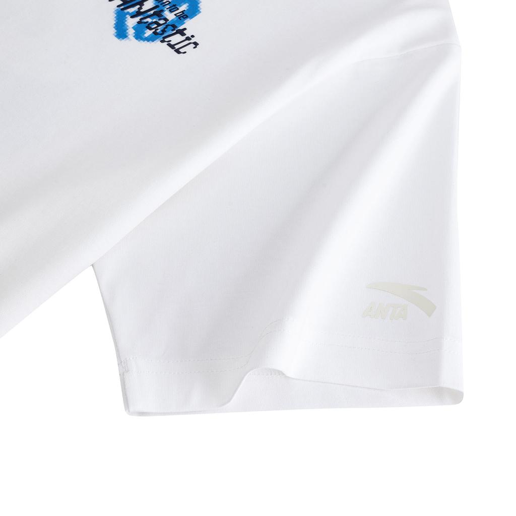 Anta Breathable Casual Minimalist T-Shirt Unisex Tops Snow-White 172638102R-1