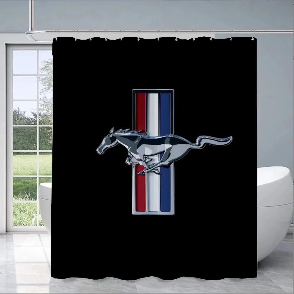 M-Mustang CarS Curtains in the Bathroom Curtain Shower Folding Partition Accessories Bath Bedrooms Houses Rooms Quarto Home Se