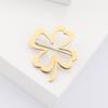 Stylish Stainless Steel Four Leaf Clover Brooch for Women Unisex Plant Pins Event Party New Gifts Jewelry Decoration Accessories