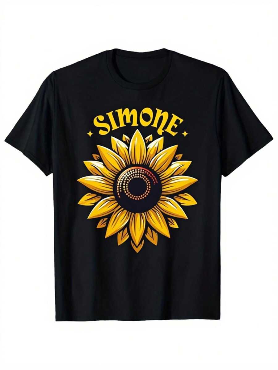 

Simone Sunflower Mountain Bike Printed T-Shirt, Unisex s Printed T-Shirt XXL