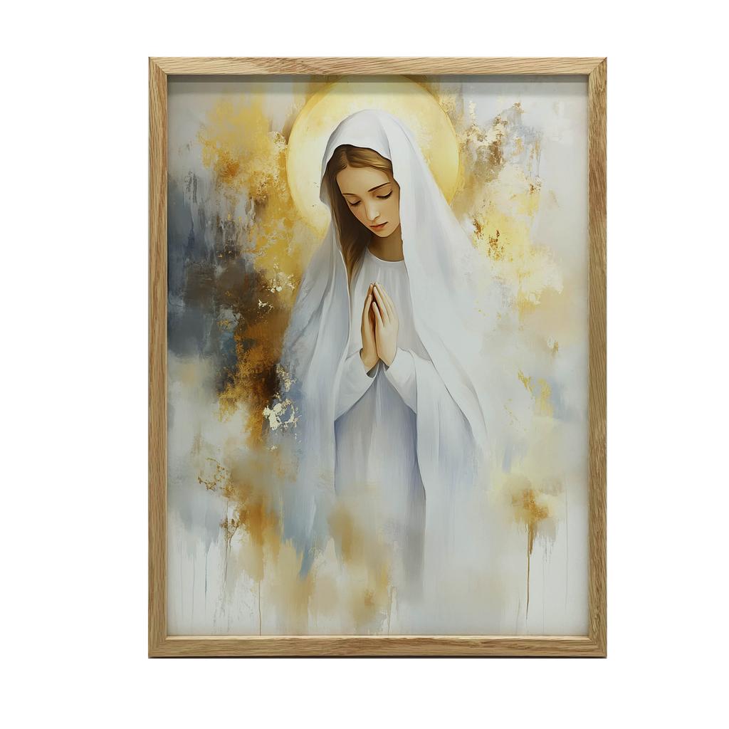 Poster Prayer of Mary In Golden Glow Poster Prayer of Mary In Golden Glow, 30X40 Cm, Unframed, Matte Paper 230 Gsm