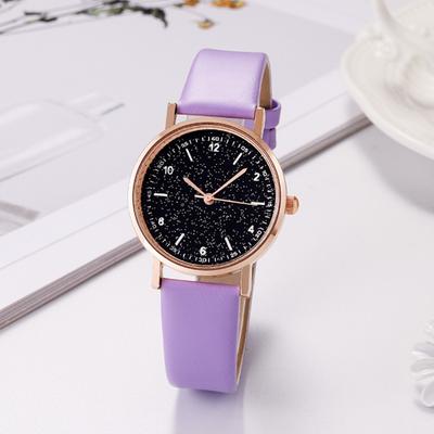 Neue Sternenhimmel Runde Zifferblätter Damen Armbanduhr Lässige Mode Quarzuhren Elegante Kleiduhr Klassische Damenuhr