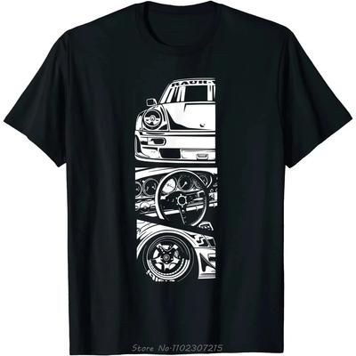 Herenkleding JDM Japanse Automotive Retro Race Oversized T-shirt Tuning Auto Fitness T-shirt Ronde Hals Casual Katoenen T-shirt